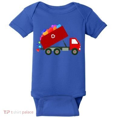 Garbage Truck Hearts Valentines Day Cool Gift Baby Bodysuit