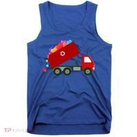 Garbage Truck Hearts Valentines Day Cool Gift Tank Top thumb 0