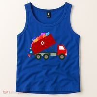 Garbage Truck Hearts Valentines Day Cool Gift Tank Top thumb 2