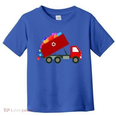 Garbage Truck Hearts Valentines Day Cool Gift Toddler T-Shirt