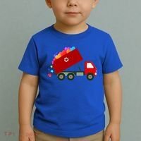 Garbage Truck Hearts Valentines Day Cool Gift Toddler T-Shirt thumb 2