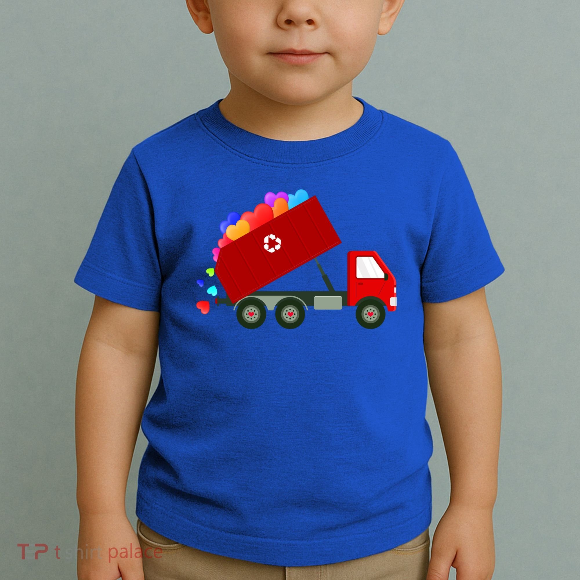 Garbage Truck Hearts Valentines Day Cool Gift Toddler T-Shirt