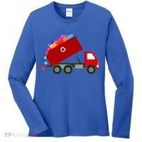 Garbage Truck Hearts Valentines Day Cool Gift Women's Long Sleeve Shirt thumb 0