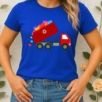 Garbage Truck Hearts Valentines Day Cool Gift Women's T-Shirt thumb 2