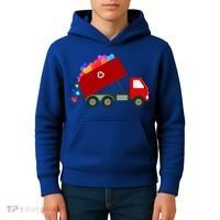 Garbage Truck Hearts Valentines Day Cool Gift Kids Hoodie thumb 4