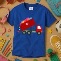 Garbage Truck Hearts Valentines Day Cool Gift Kids T-Shirt thumb 3