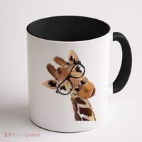 Good Time Hipster Giraffe Cute Giraffe Sunglasses Coffee Mug thumb 1