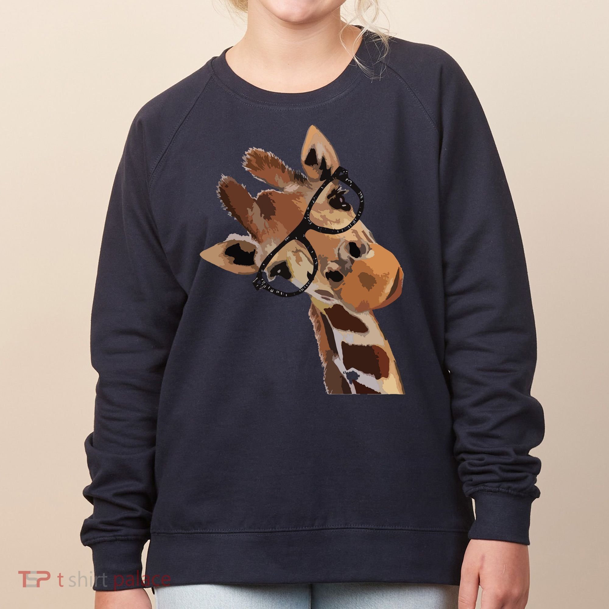 Good Time Hipster Giraffe Cute Giraffe Sunglasses Women's Sweatshirt