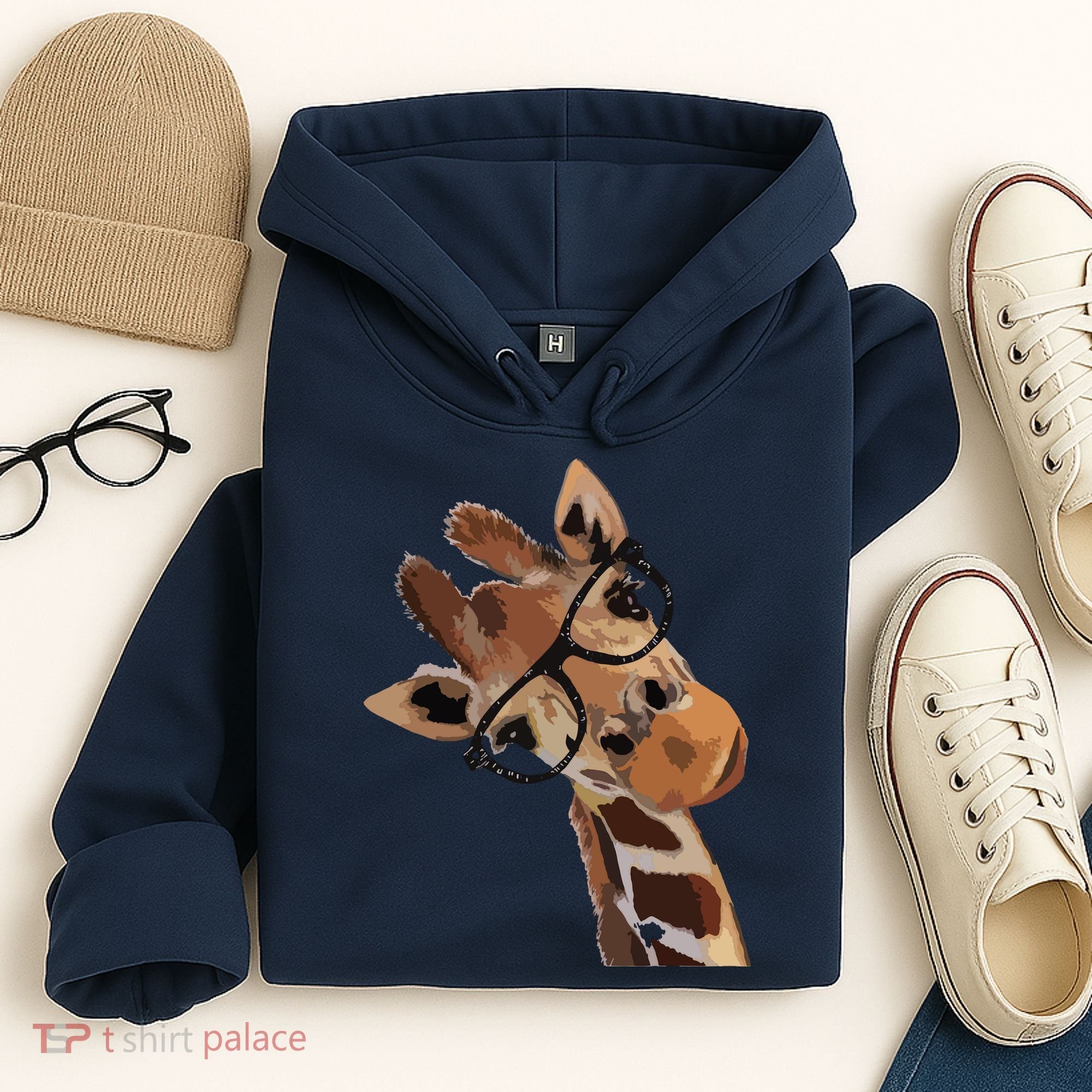Good Time Hipster Giraffe Cute Giraffe Sunglasses Hoodie