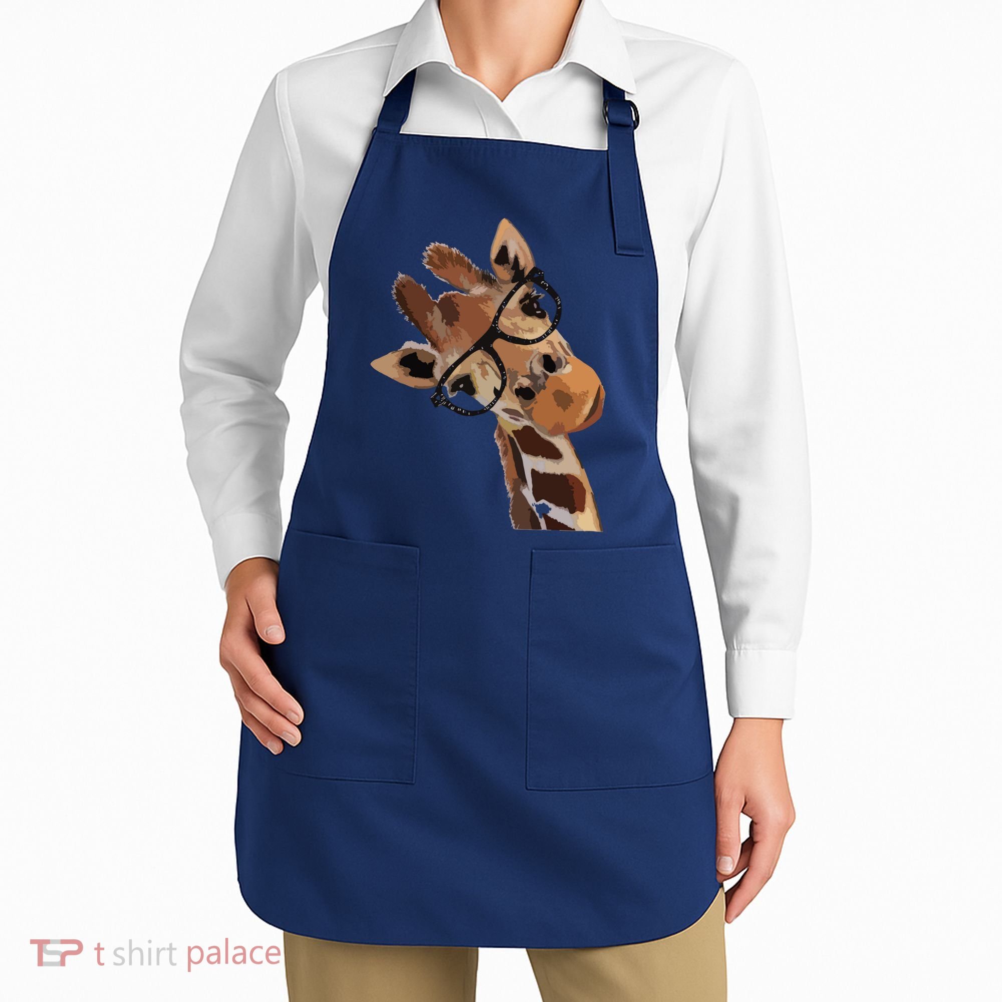 Good Time Hipster Giraffe Cute Giraffe Sunglasses Apron