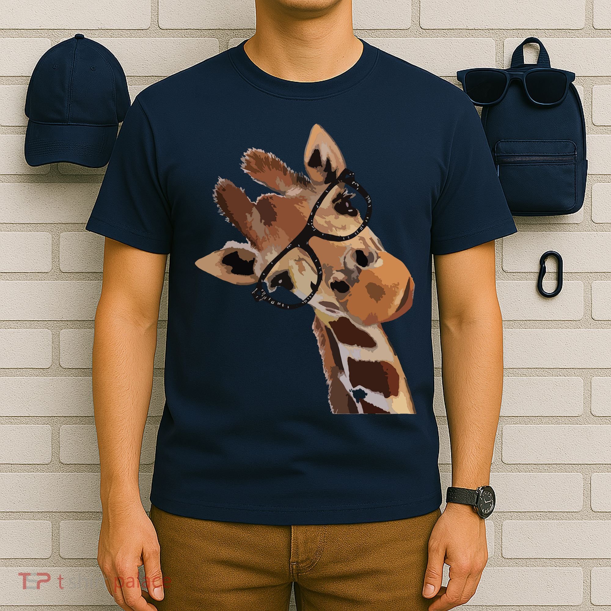 Good Time Hipster Giraffe Cute Giraffe Sunglasses T-Shirt