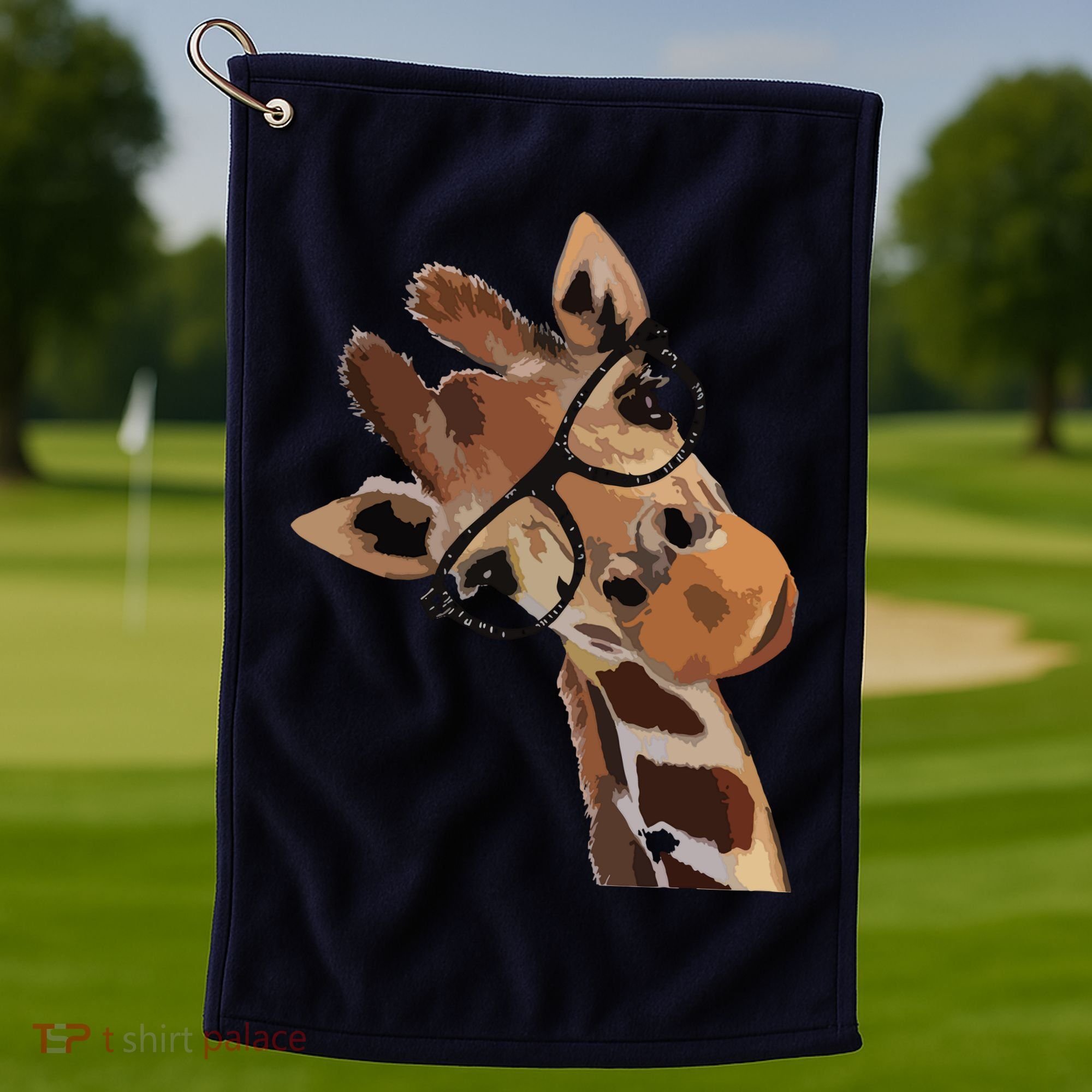 Good Time Hipster Giraffe Cute Giraffe Sunglasses Golf Towel