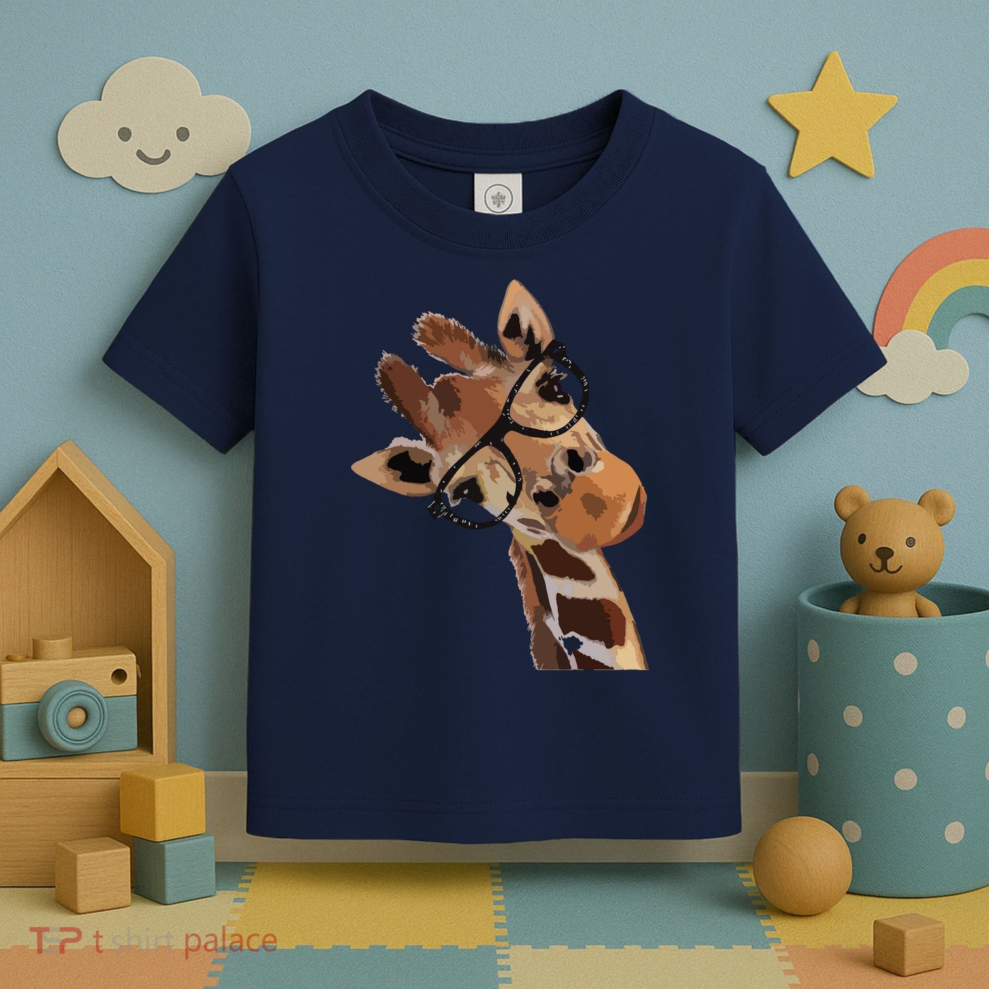 Good Time Hipster Giraffe Cute Giraffe Sunglasses Toddler T-Shirt