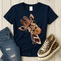 Good Time Hipster Giraffe Cute Giraffe Sunglasses Women's T-Shirt thumb 3