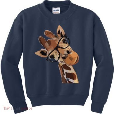 Good Time Hipster Giraffe Cute Giraffe Sunglasses Kids Sweatshirt