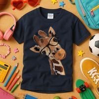 Good Time Hipster Giraffe Cute Giraffe Sunglasses Kids T-Shirt thumb 3