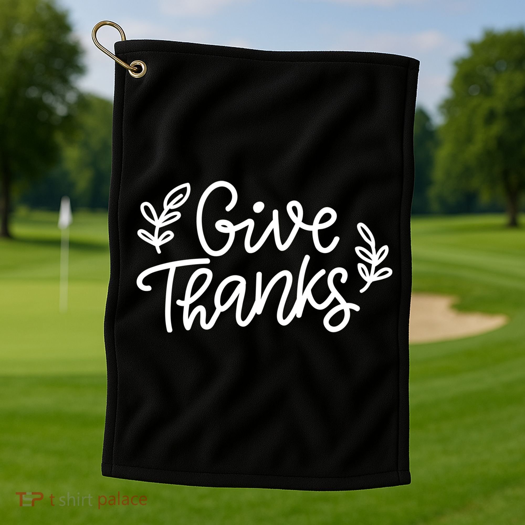 Give Thanks Holiday Thanksgiving Golf Towel