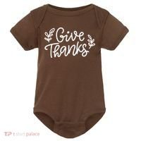 Give Thanks Holiday Thanksgiving Baby Bodysuit thumb 0