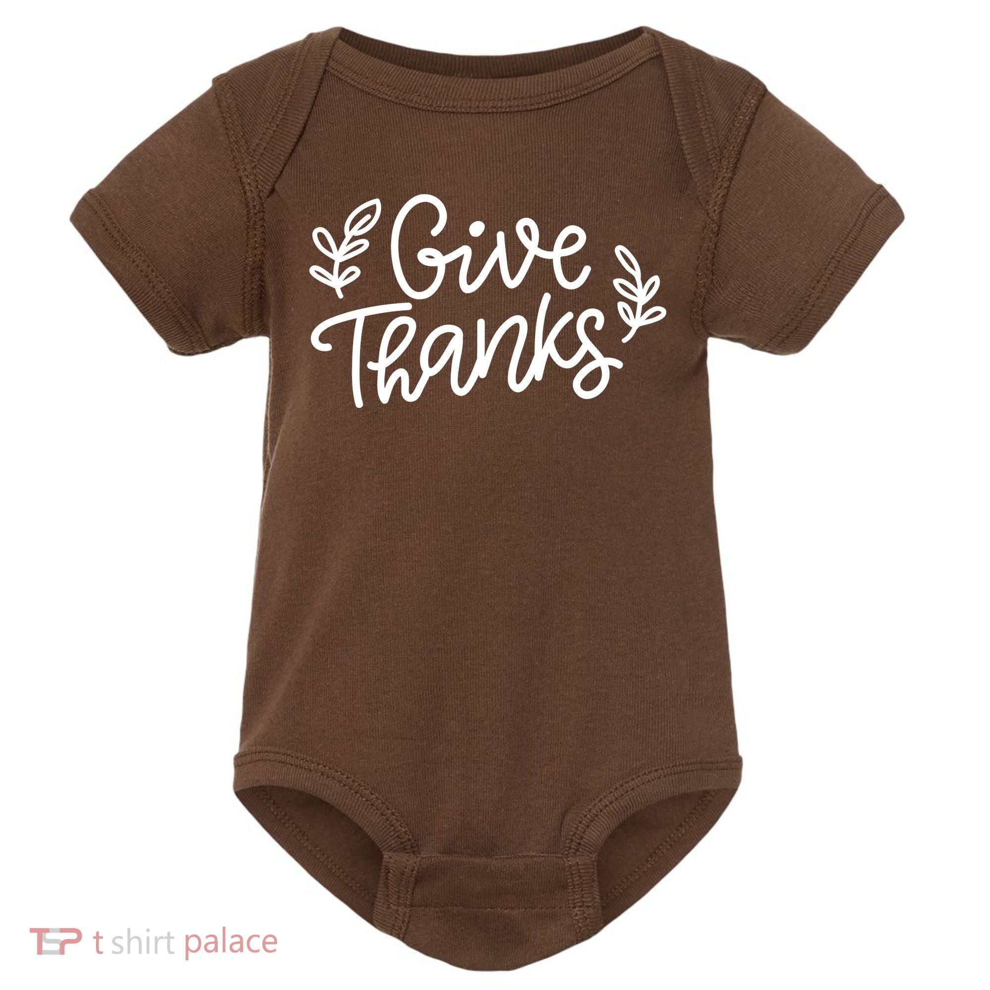 Give Thanks Holiday Thanksgiving Baby Bodysuit