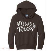 Give Thanks Holiday Thanksgiving Kids Hoodie thumb 0