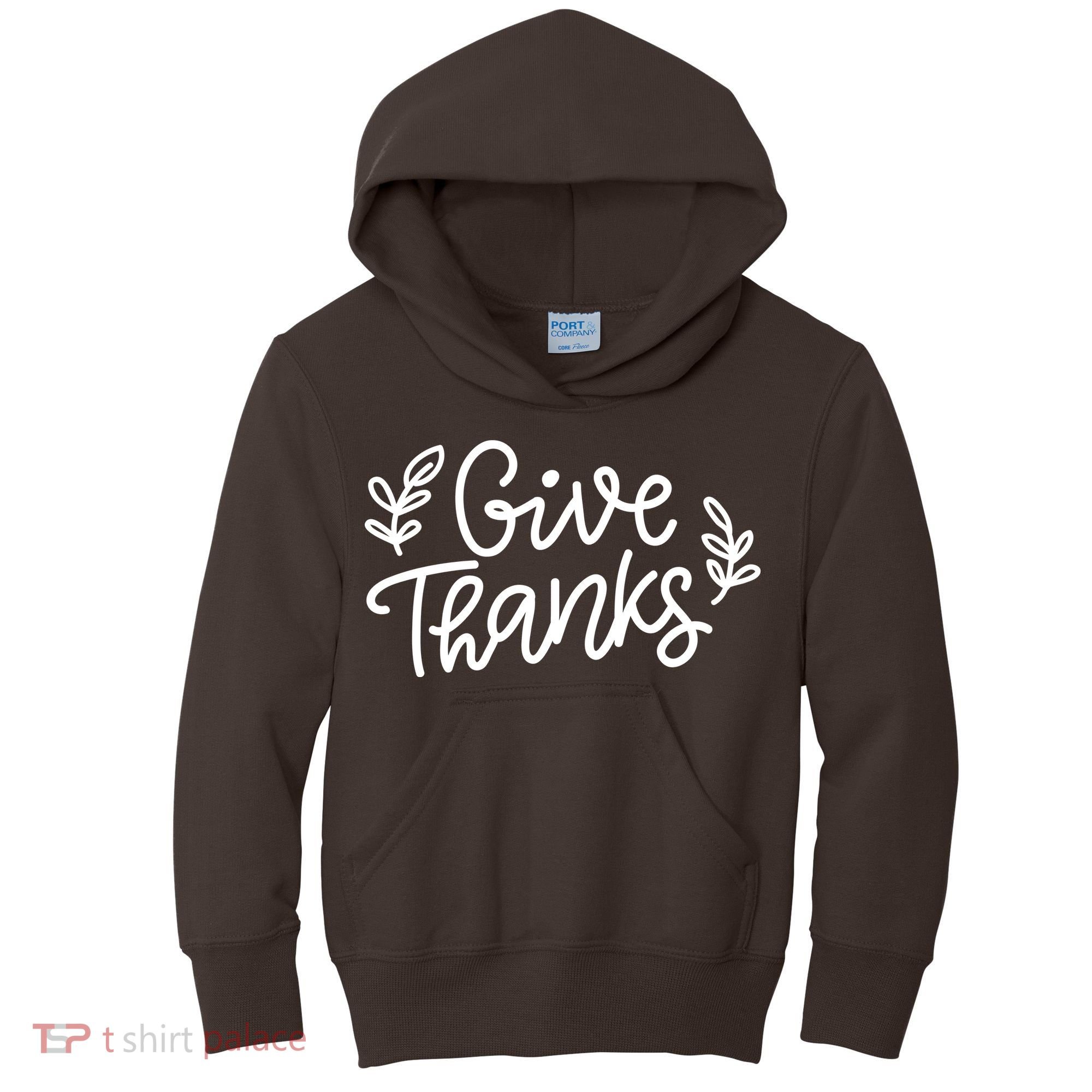 Give Thanks Holiday Thanksgiving Kids Hoodie