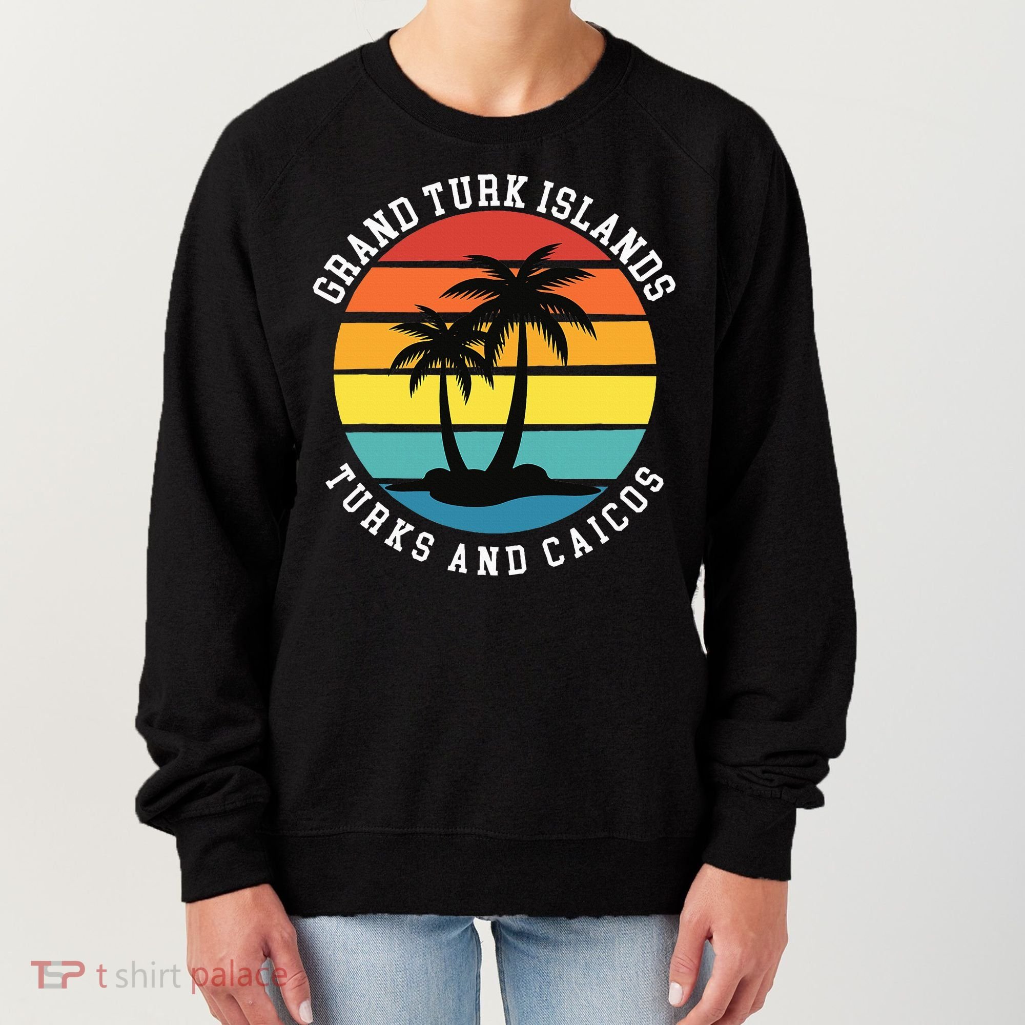 Grand Turk Islands Turks And Caicos Sunset Palm Trees Women's Sweatshirt