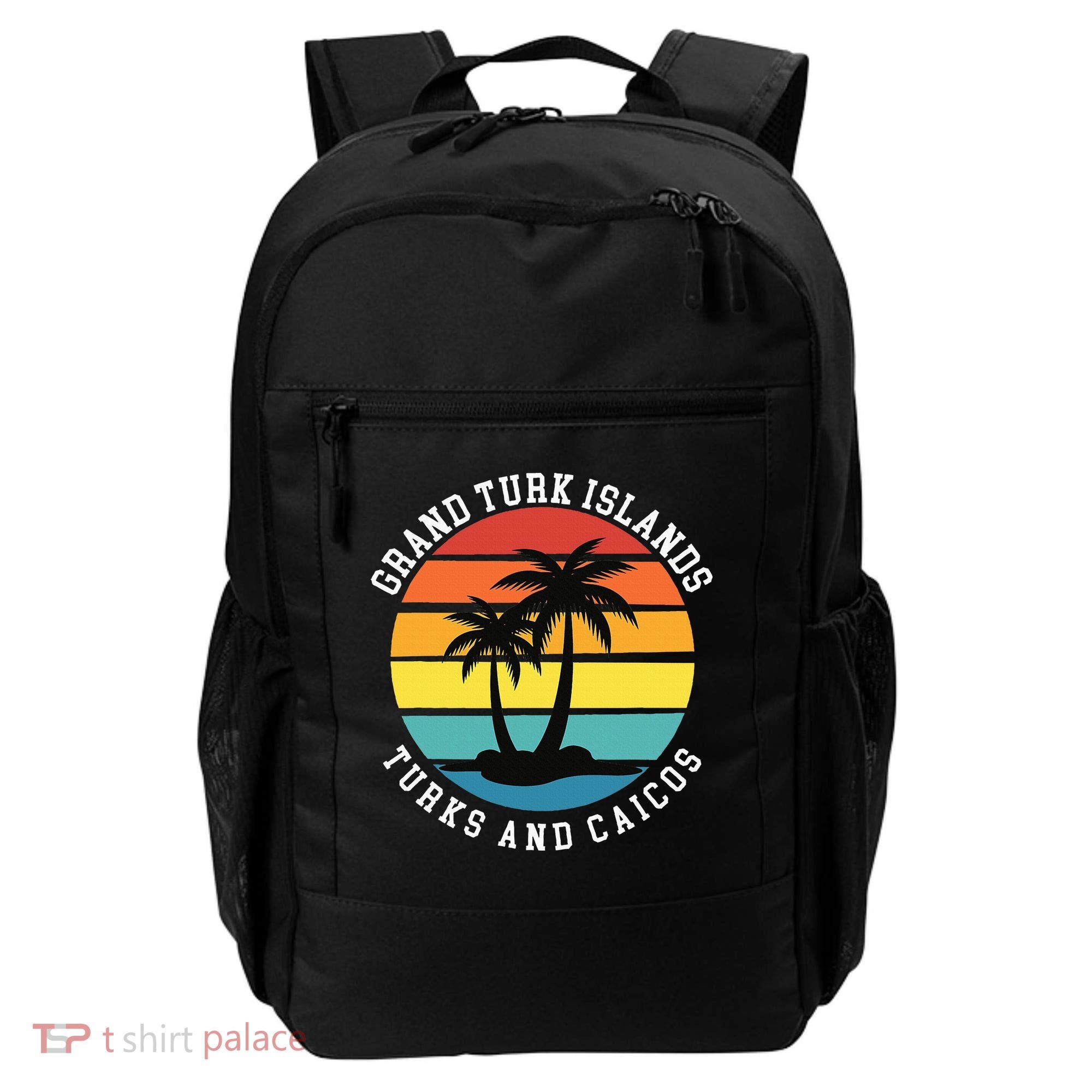 Grand Turk Islands Turks And Caicos Sunset Palm Trees Backpack