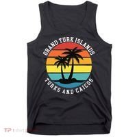 Grand Turk Islands Turks And Caicos Sunset Palm Trees Tank Top thumb 0