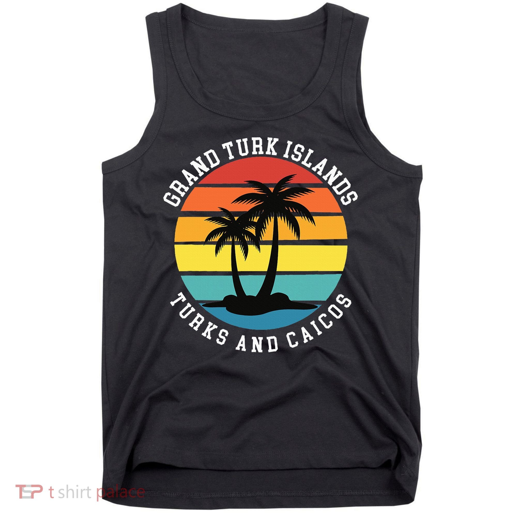 Grand Turk Islands Turks And Caicos Sunset Palm Trees Tank Top