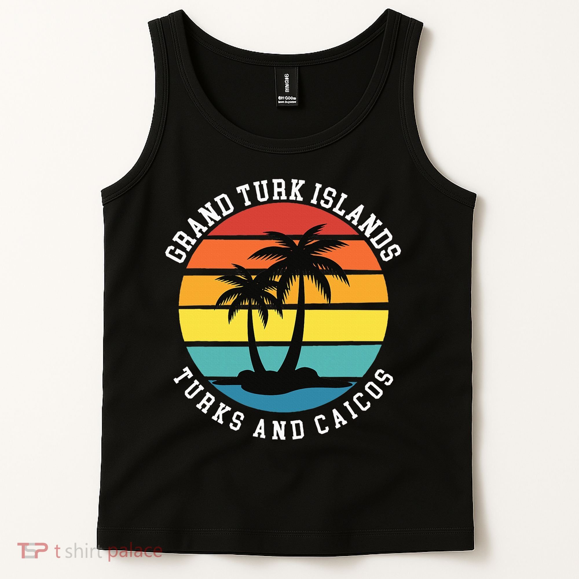 Grand Turk Islands Turks And Caicos Sunset Palm Trees Tank Top