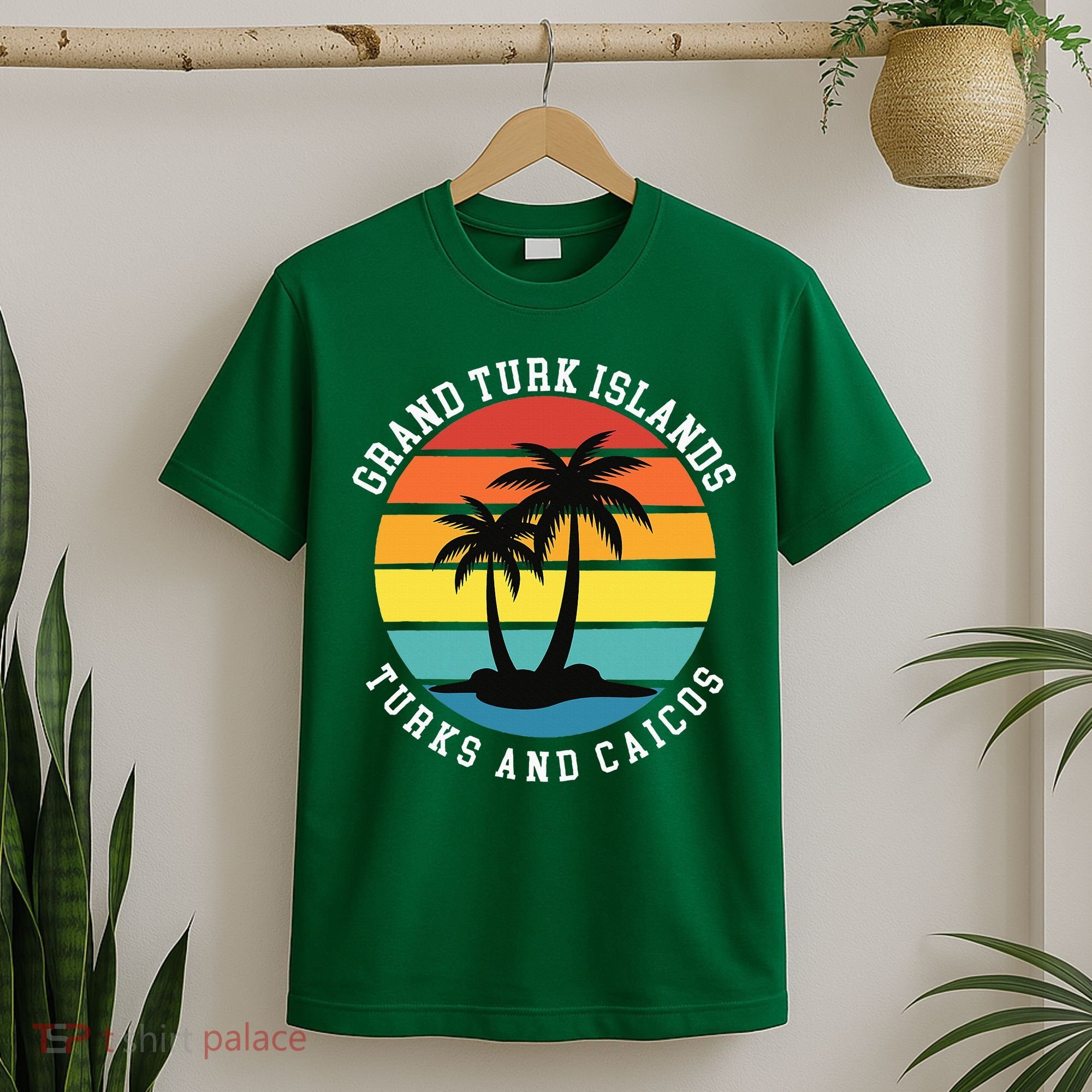 Grand Turk Islands Turks And Caicos Sunset Palm Trees T-Shirt