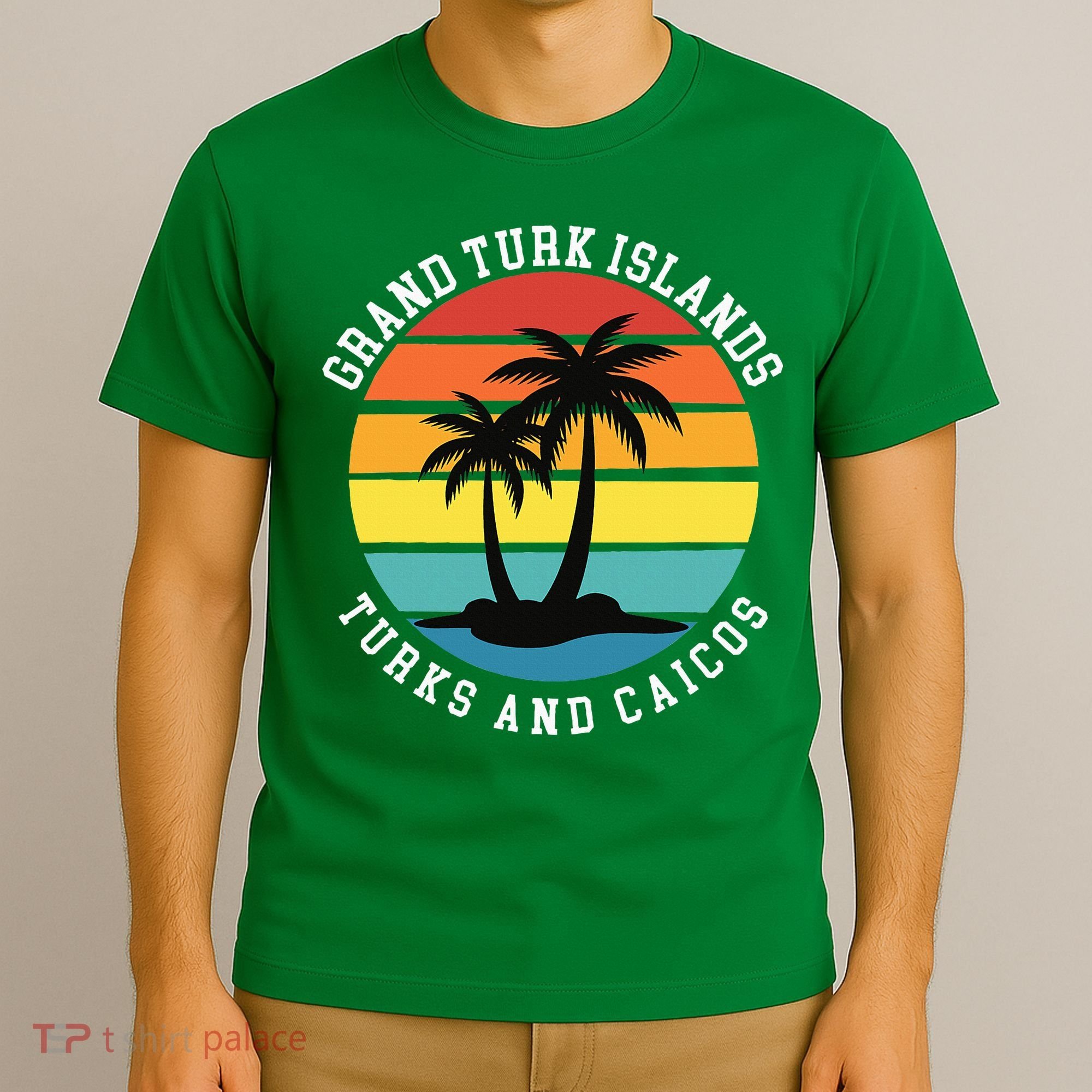 Grand Turk Islands Turks And Caicos Sunset Palm Trees T-Shirt