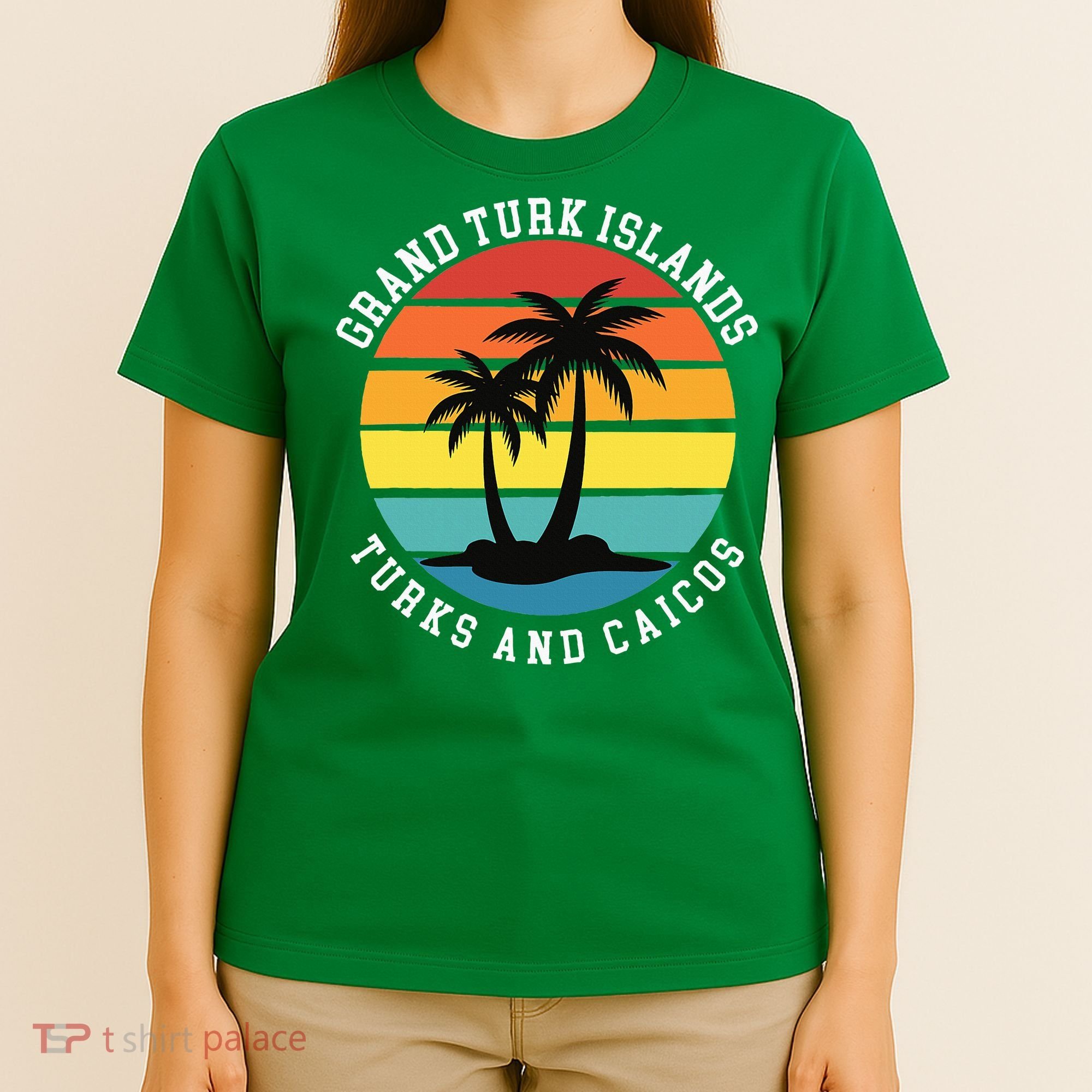Grand Turk Islands Turks And Caicos Sunset Palm Trees T-Shirt