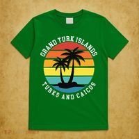 Grand Turk Islands Turks And Caicos Sunset Palm Trees T-Shirt thumb 5