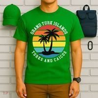 Grand Turk Islands Turks And Caicos Sunset Palm Trees T-Shirt thumb 6