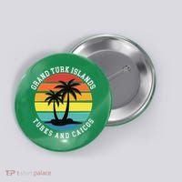 Grand Turk Islands Turks And Caicos Sunset Palm Trees Button thumb 0