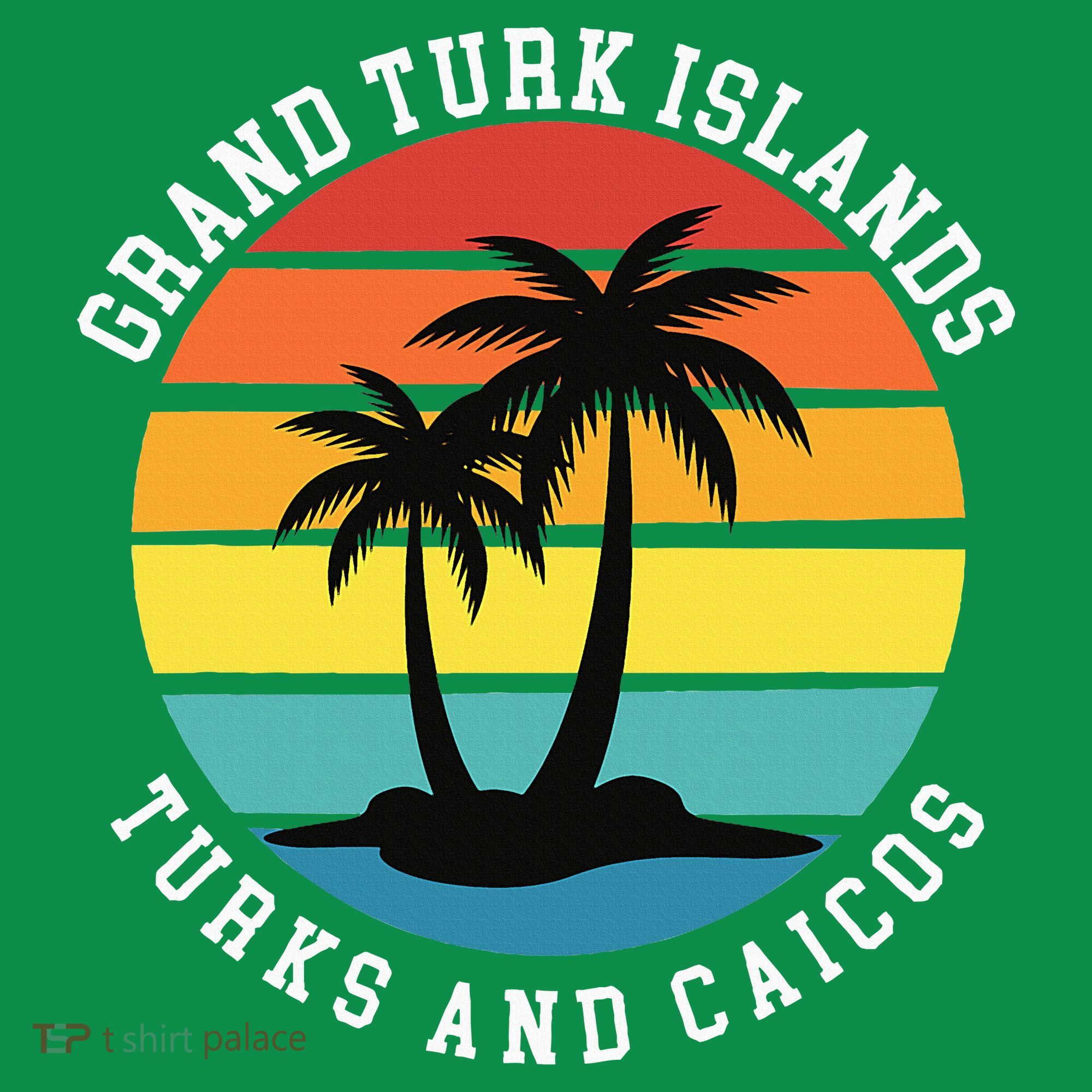 Grand Turk Islands Turks And Caicos Sunset Palm Trees Coaster