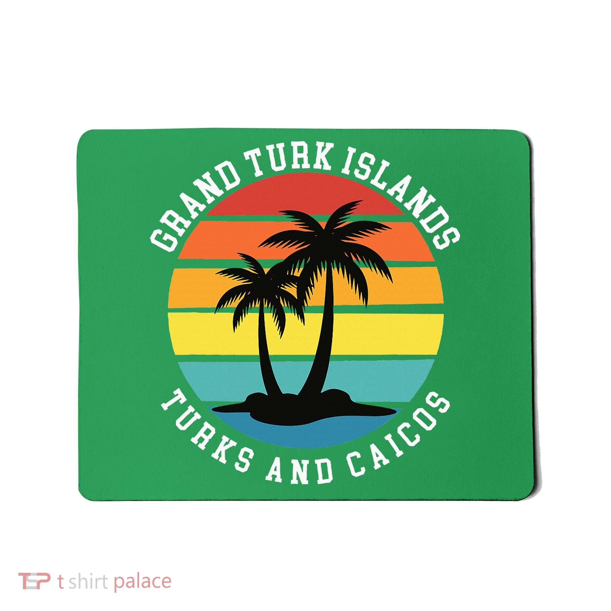 Grand Turk Islands Turks And Caicos Sunset Palm Trees Mousepad