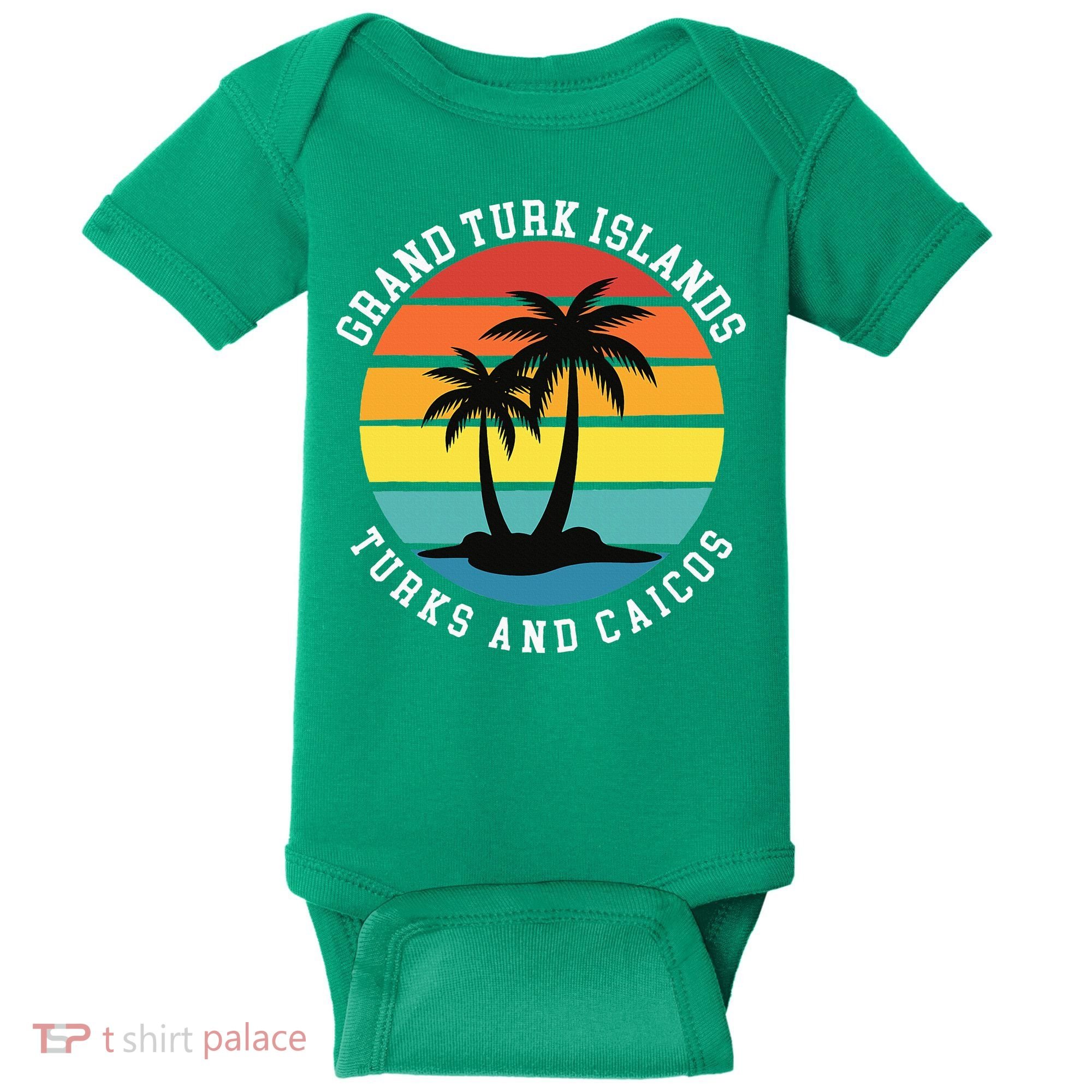 Grand Turk Islands Turks And Caicos Sunset Palm Trees Baby Bodysuit