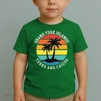 Grand Turk Islands Turks And Caicos Sunset Palm Trees Toddler T-Shirt thumb 2