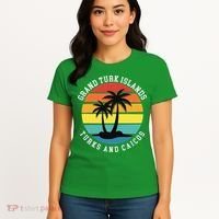 Grand Turk Islands Turks And Caicos Sunset Palm Trees Women's T-Shirt thumb 4