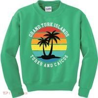 Grand Turk Islands Turks And Caicos Sunset Palm Trees Kids Sweatshirt thumb 0