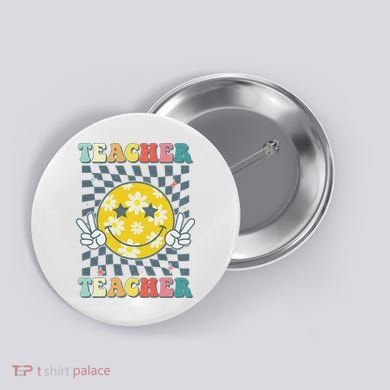 Groovy Teacher Inspirational Colorful Back To School Button