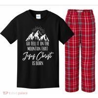 Go Tell It On The Mountain That Jesus Christ Is Born Kids Plaid Pajama Set thumb 0