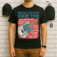 Guitar Things I Do In My Spare Time Funny Electric Guitarist T-Shirt thumb 6