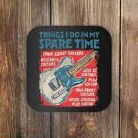 Guitar Things I Do In My Spare Time Funny Electric Guitarist Coaster thumb 0