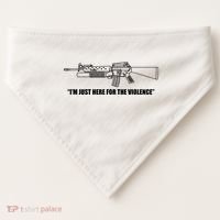 Garand Thumb IM Just Here For The Violence USA-Made Doggie Bandana thumb 0