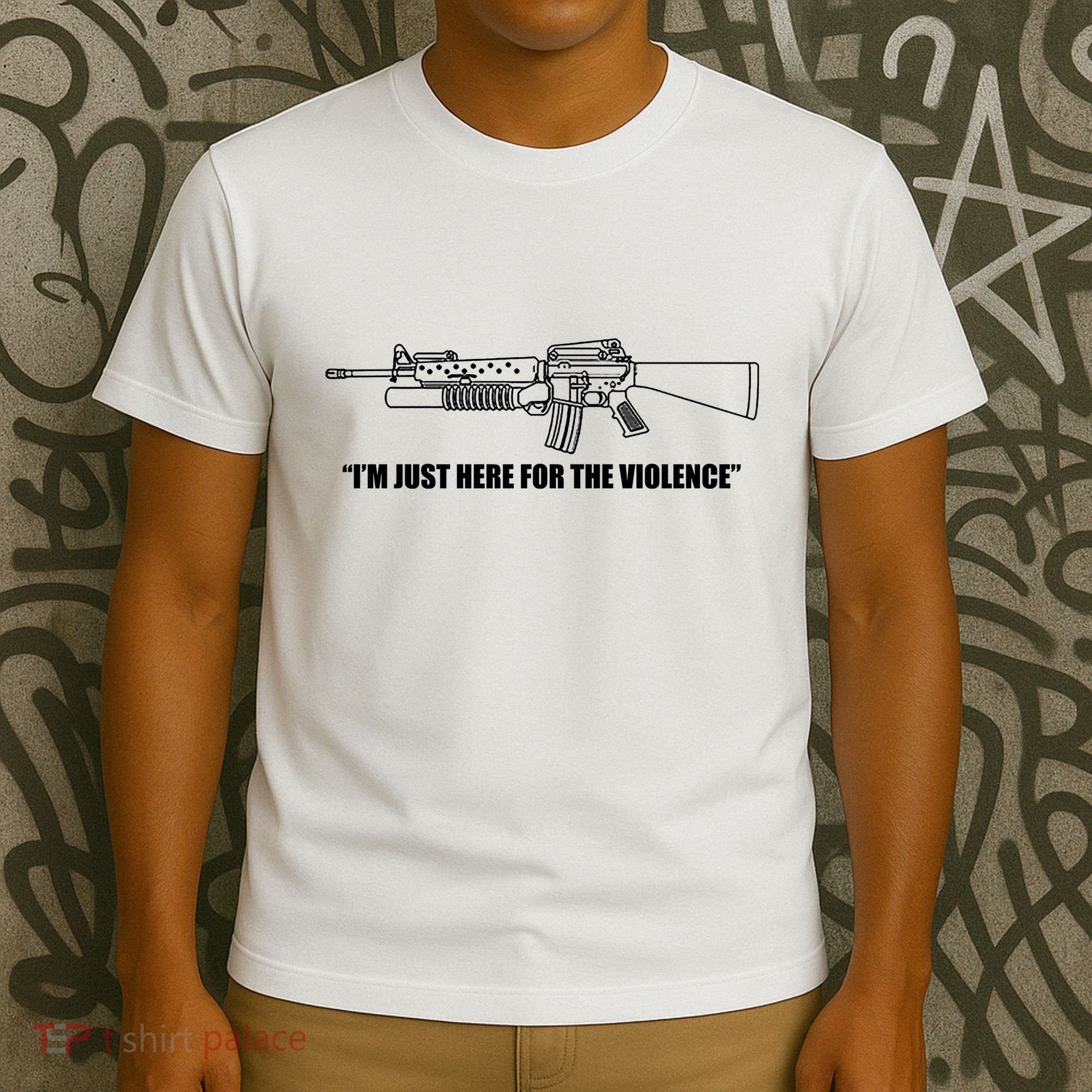 Garand Thumb IM Just Here For The Violence T-Shirt