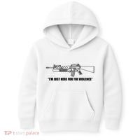 Garand Thumb IM Just Here For The Violence Kids Hoodie thumb 0