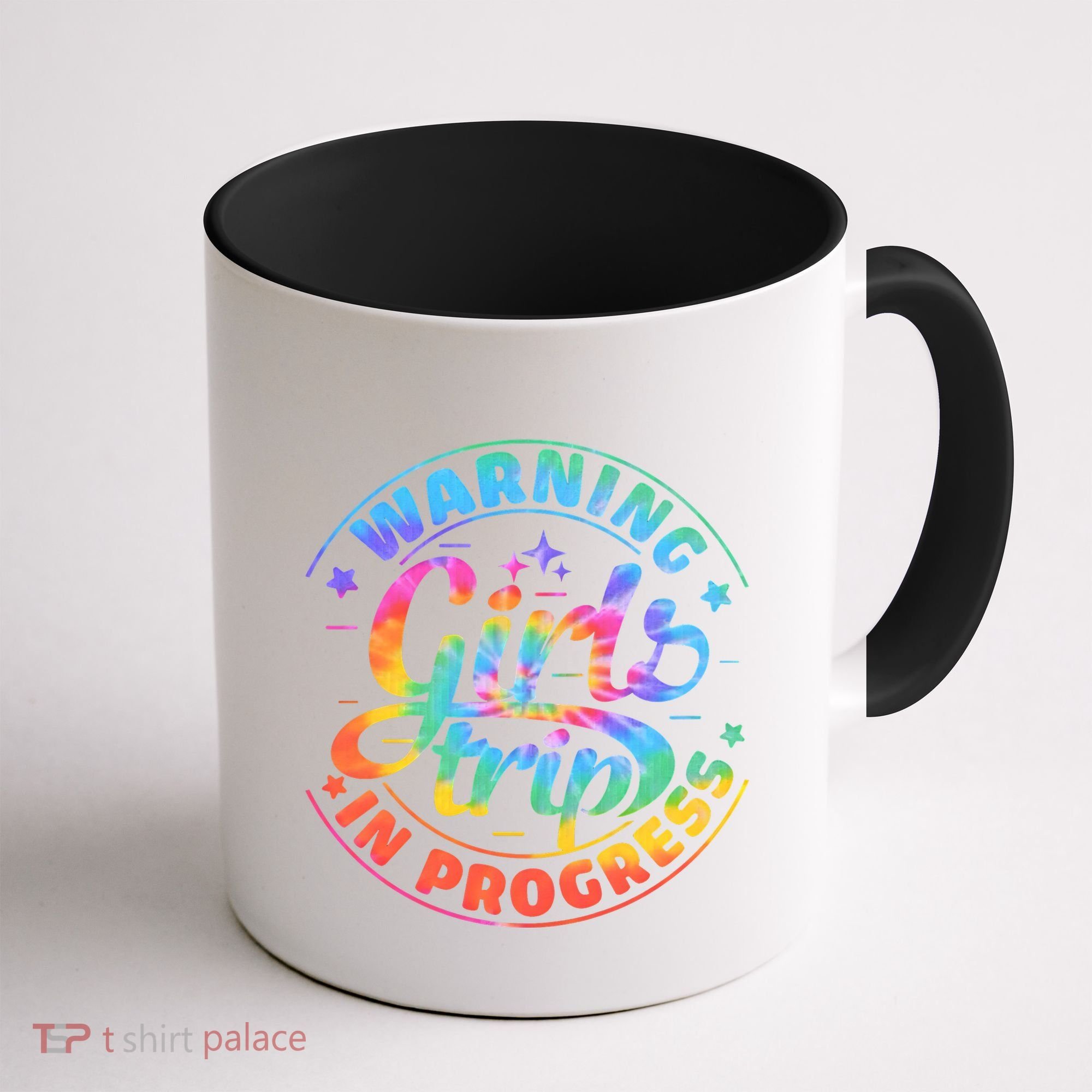 Girl Trip In Progress Tie Dye Coffee Mug